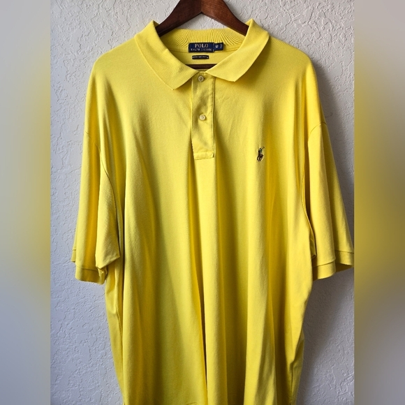 Polo Ralph Lauren Men’s Yellow Short Sleeve Polo Pima Cotton Size 3XB - Picture 3 of 7